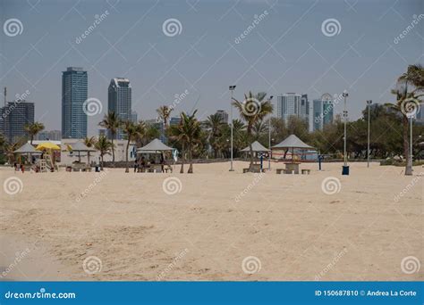 Al Mamzar Beach in Dubai. editorial image. Image of mumzar - 150687810