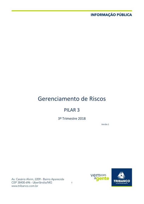 Pdf Gerenciamento De Riscos Tribanco Mapa De Riscos O Banco