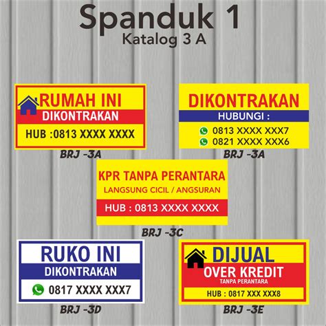 Jual Spanduk Murah Pamflet Banner Rumah Dijual Disewakan Dikontrakan