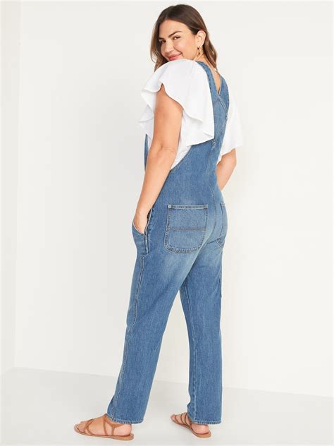 Slouchy Straight Non Stretch Workwear Jean Overalls Old Navy