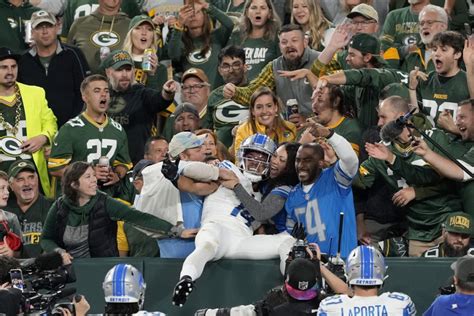 Packers Fan Pours Beer on Amon-Ra St. Brown During Game