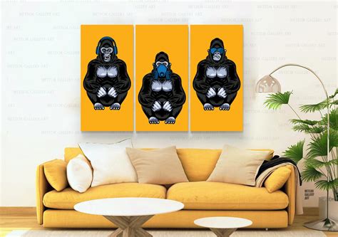 Three Monkeys Canvas Art Wall Art Canvas 3 Wise Monkeys Wall - Etsy