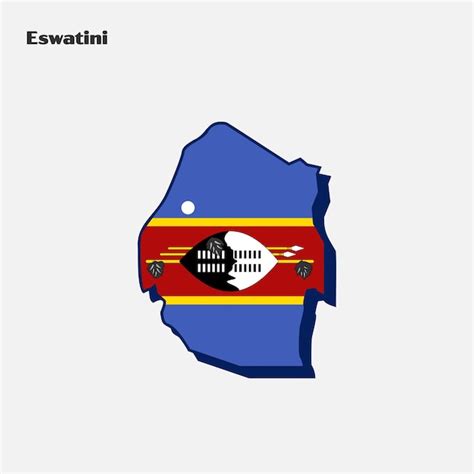 Eswatini Kraj Afryka Mapa Flagi Narodowej Premium Wektor