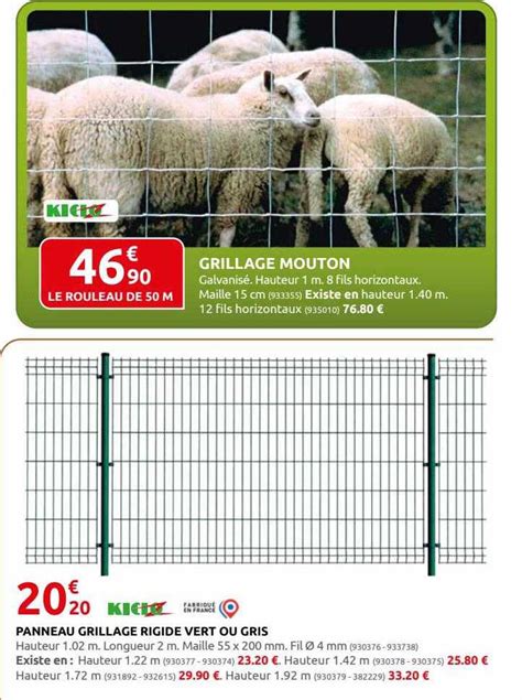 Offre Grillage Mouton Panneau Grillage Rigide Vert Ou Gris Chez Rural