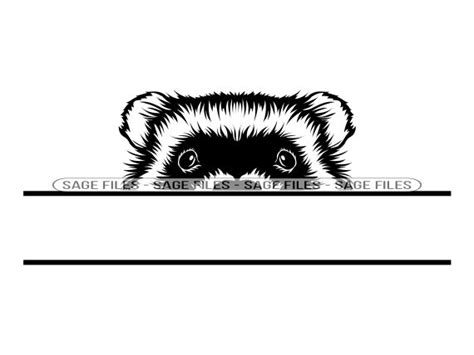 Peeking Ferret Svg Ferret Svg Peeking Animals Svg Monogram Etsy