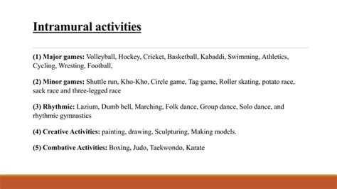 Intramural Program Presentation For Activities Ppt