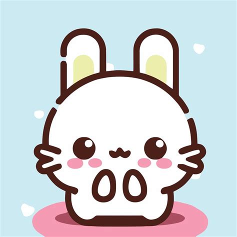 Cute Rabbit Illustration Rabbit Kawaii Chibi Vector Drawing Style