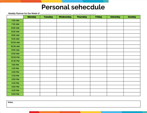 Printable Schedule Template | room surf.com