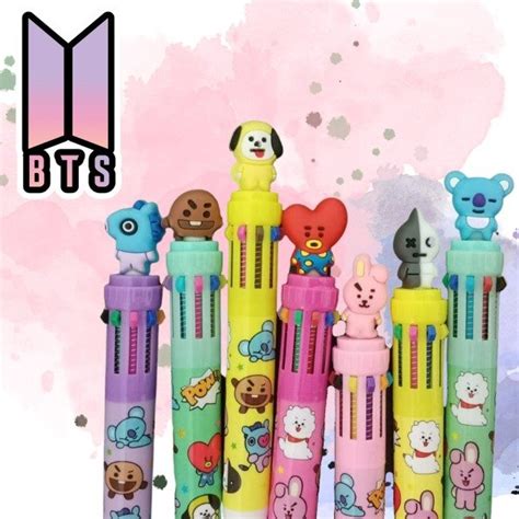 Lapiceras BT21 BTS Con 10 Colores De Tinta Kpop Kintsugi