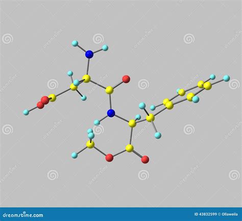 Aspartame Molecule Structure Illustration Royalty Free Stock