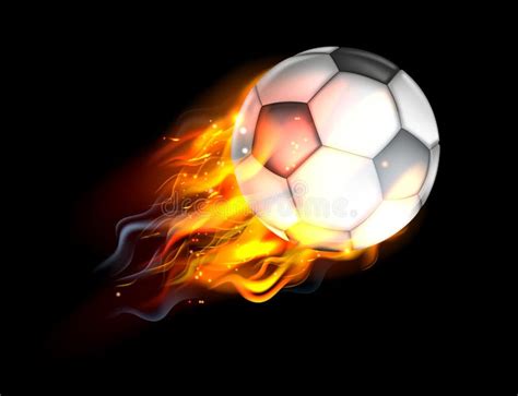 Soccer Ball on Fire stock vector. Illustration of fire - 67518315