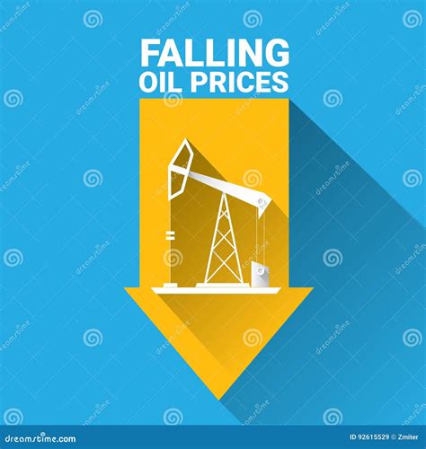 Prezzo Del Petrolio Che Cade Illustrazione Del Grafico Vettore