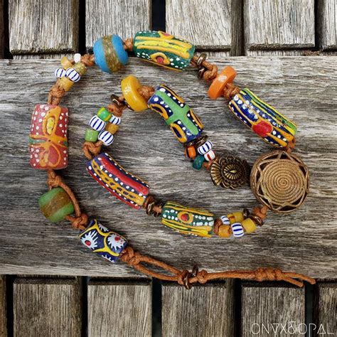 African Trade Bead Bracelet African Trade Bead Necklace Etsy Beaded