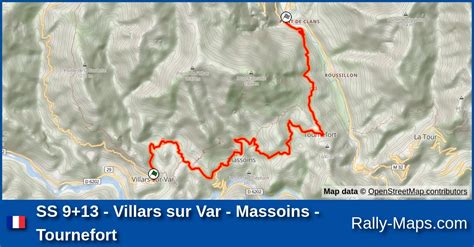 SS 9 13 Villars Sur Var Massoins Tournefort Stage Map Rallye