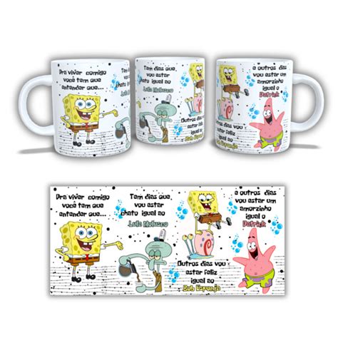 Caneca Bob Esponja Pra Viver Comigo Png