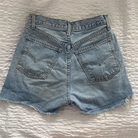 Vintage Levis Cut Off Denim Shorts Pale Blue Can Depop