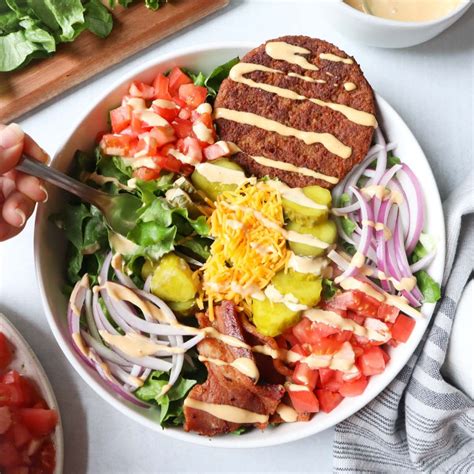 Healthy Deconstructed Burger Bowl With Secret Sauce Bless This Meal