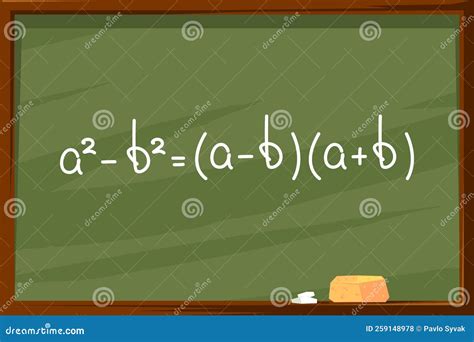 Chalkboard With Math Equation Realistic Chalked Numbers On Blackboard