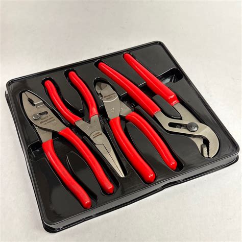 Snap On 4 Pc Pliers Cutters Set Red PL400B Shop Tool Swapper