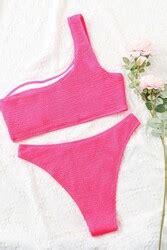 Angelsin Özel Fitilli Kumaş Bikini Takım Pembe Bikini Takımı Angelsin