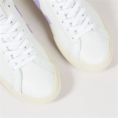 Women S Veja Esplar Logo Leather Extra White Lavande EO0202968A