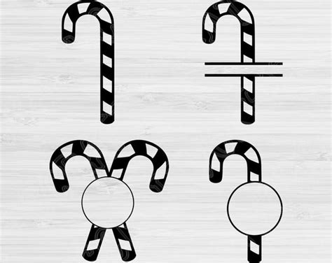 Candy Cane Svg Files For Cricut And Silhouette Christmas Svg Cut File