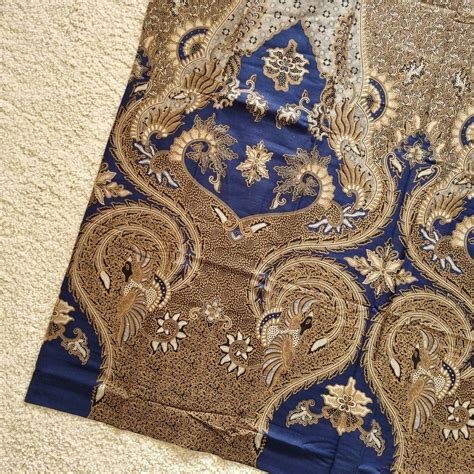 Indonesian Batik Fabric For Caftan Lounge Wear Navy Blue Brown Etsy