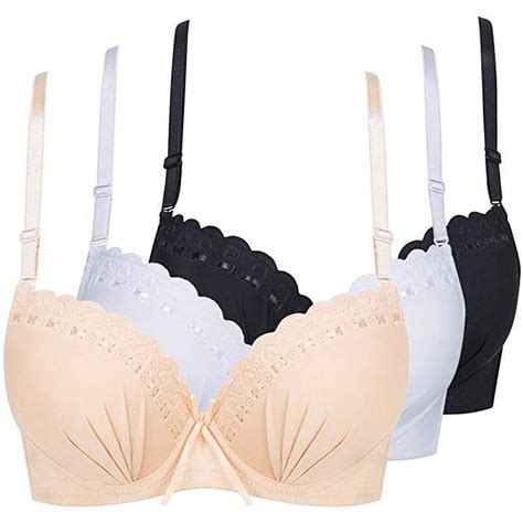 34b Bras For Women 3 Pack Underwire Full Coverage Bra Padded Contour Everyday Bras With Small