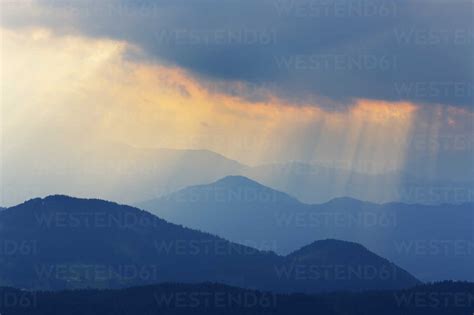 Austria Tyrol Kitzbuehel Alps View From Hohe Salve Rain Clouds