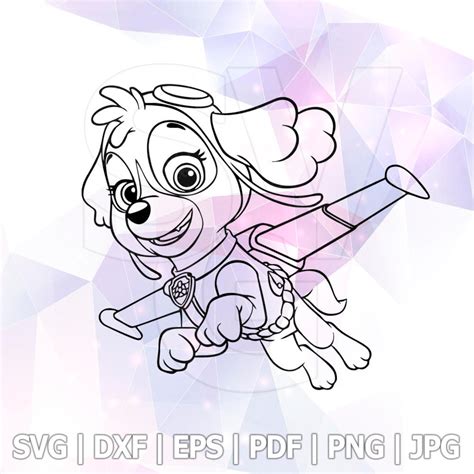 Paw Patrol Skye Svg Dxf Vector Cut Files Cricut Designs Etsy