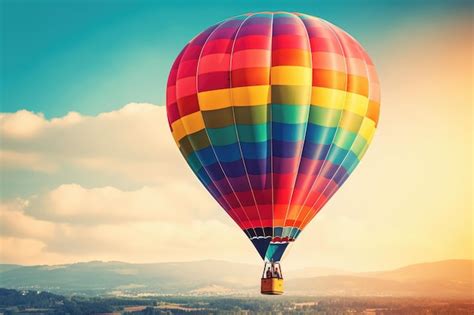 Premium Photo Colorful Hot Air Balloons In Flight AI Generated