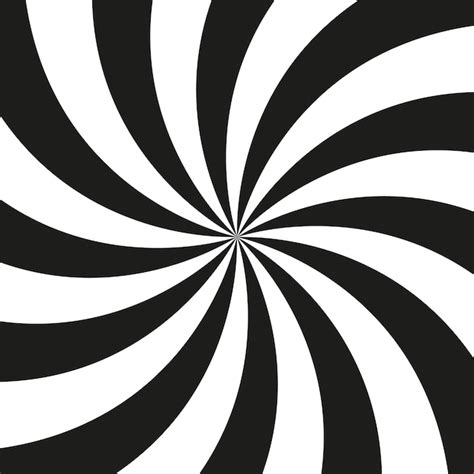 Fondo espiral blanco y negro de líneas curvas en negrita para impresión