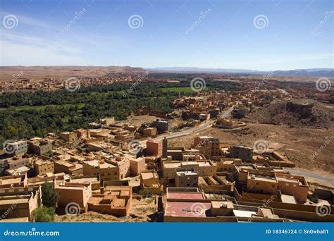 Desert oasis in Morocco stock photo. Image of ancient - 18346724