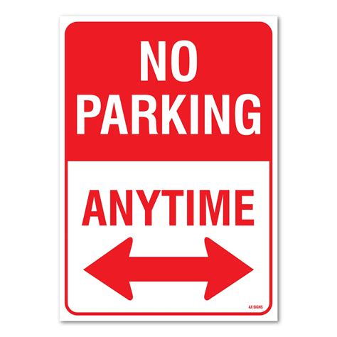 No Parking Anytime Sign Large 10 X 14 Inch Vinyl Sticker