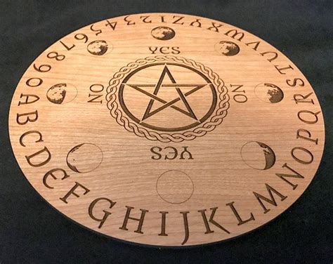 Wooden Ouija Board Round Spirit Board Pentacle Talking Board Game