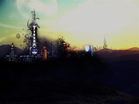 Abstract Cityscape Wallpaper by Rage-Angel on DeviantArt