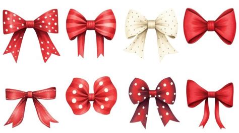 Premium Ai Image Set Of Red Bows Isolated On White Background