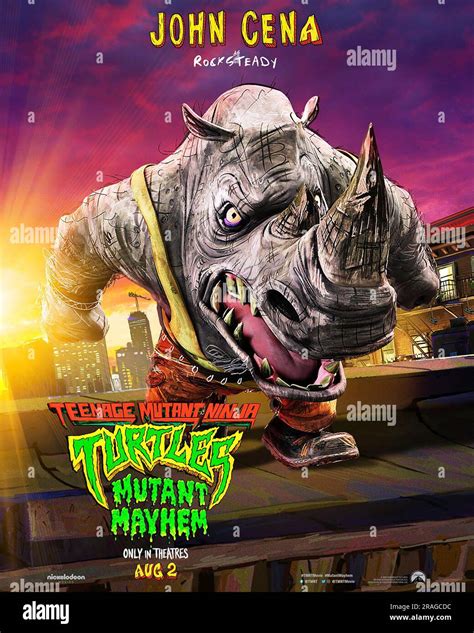 Teenage Mutant Ninja Turtles Mutant Mayhem Us Charakterposter Rocksteady Stimme John Cena