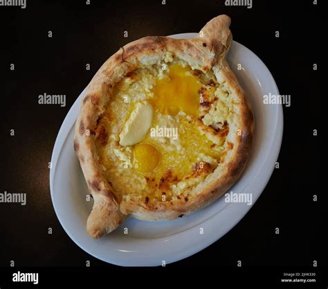 Khachapuri Adjaruli Georgian Cheese Bread Boat Made With Bread