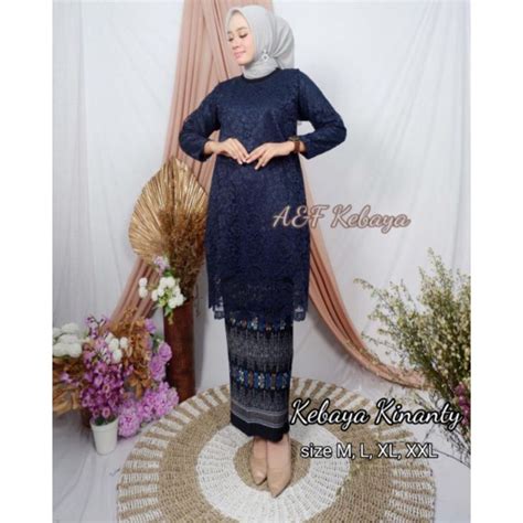 Jual Stelan Kebaya Kinanty Mewah Baju Wisuda Set Tunik Brokat Baju