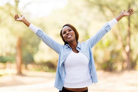 African Woman With Arms Outstretched Stock Photo At Vecteezy