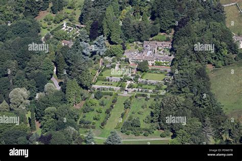 Aerial View Of Parcevall Hall Gardens Near Skipton North Yorkshire