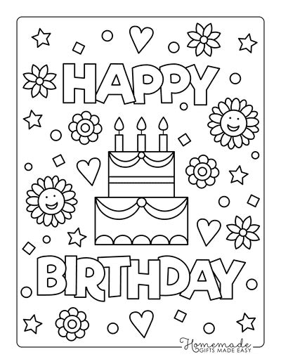 Birthday Coloring Pages Printable