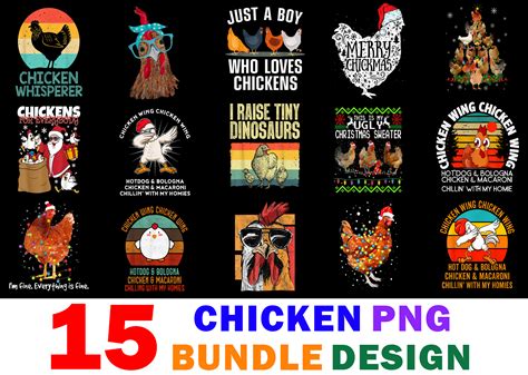 15 Chicken Shirt Designs Bundle For Commercial Use Part 2, Chicken T-shirt, Chicken png file ...