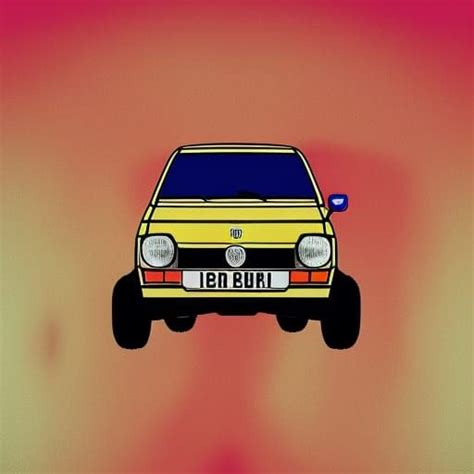 Graphic Design For The Fiat 126p Fan Club With Square Headlights Ai