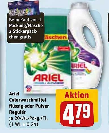 Ariel Colorwaschmittel Flüssig Oder Pulver Regulär Angebot bei REWE