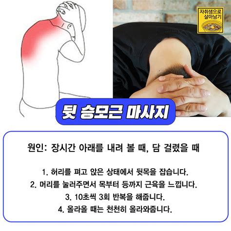 꿀팁 저장하는 계정 On Twitter 상황별로 뭉친 어깨 목 푸는 마사지 총정리