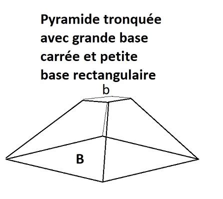 Volume pyramide tronquée bases différentes Les mathematiques net