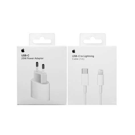 Set Incarcator Retea Si Cablu Iphone Usb C Lightning M W Alb