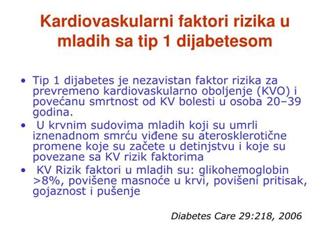 Ppt Kardiovaskularni Faktori Rizika U Mladih Sa Tip Dijabetesom